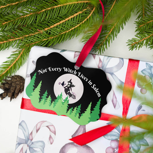 Not Every Witch Lives in Salem Metal ornament - Winter Island Trading Co.