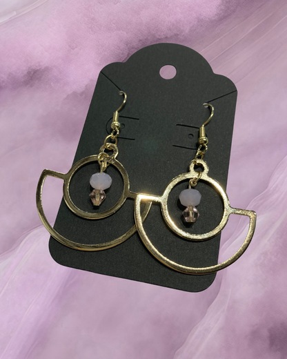 Rose Quartz UFO Earrings