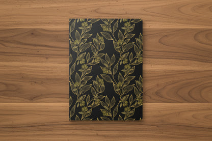 floral gold and black journal