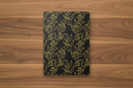 floral gold and black journal