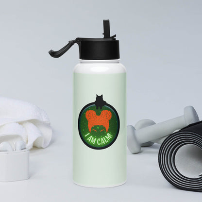 I Am Calm! Winifred Hocus Pocus Inspired Stainless steel water bottle with a straw lid - Winter Island Trading Co.