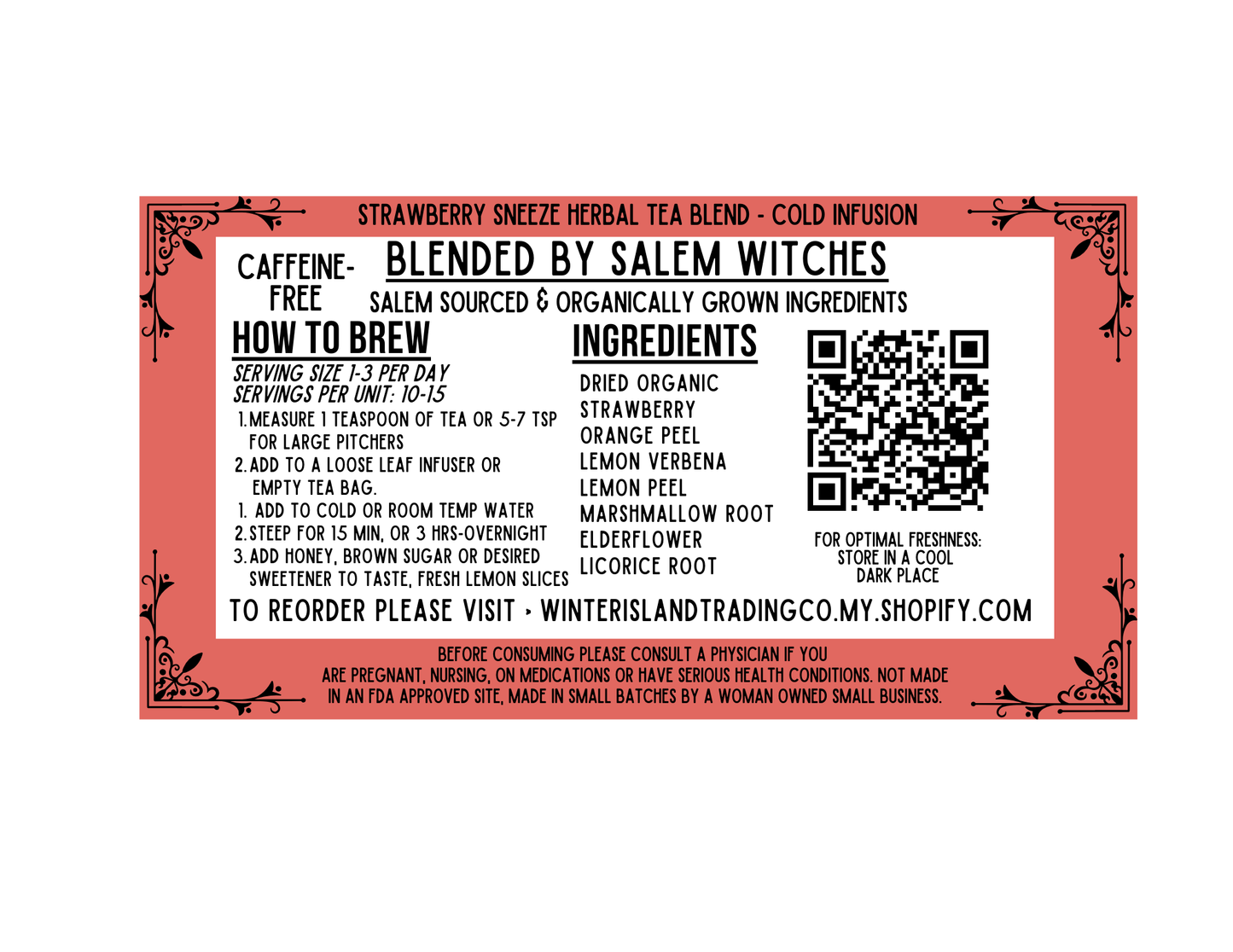 Strawberry Sneeze Cold Infusion Allergy Relief Tea