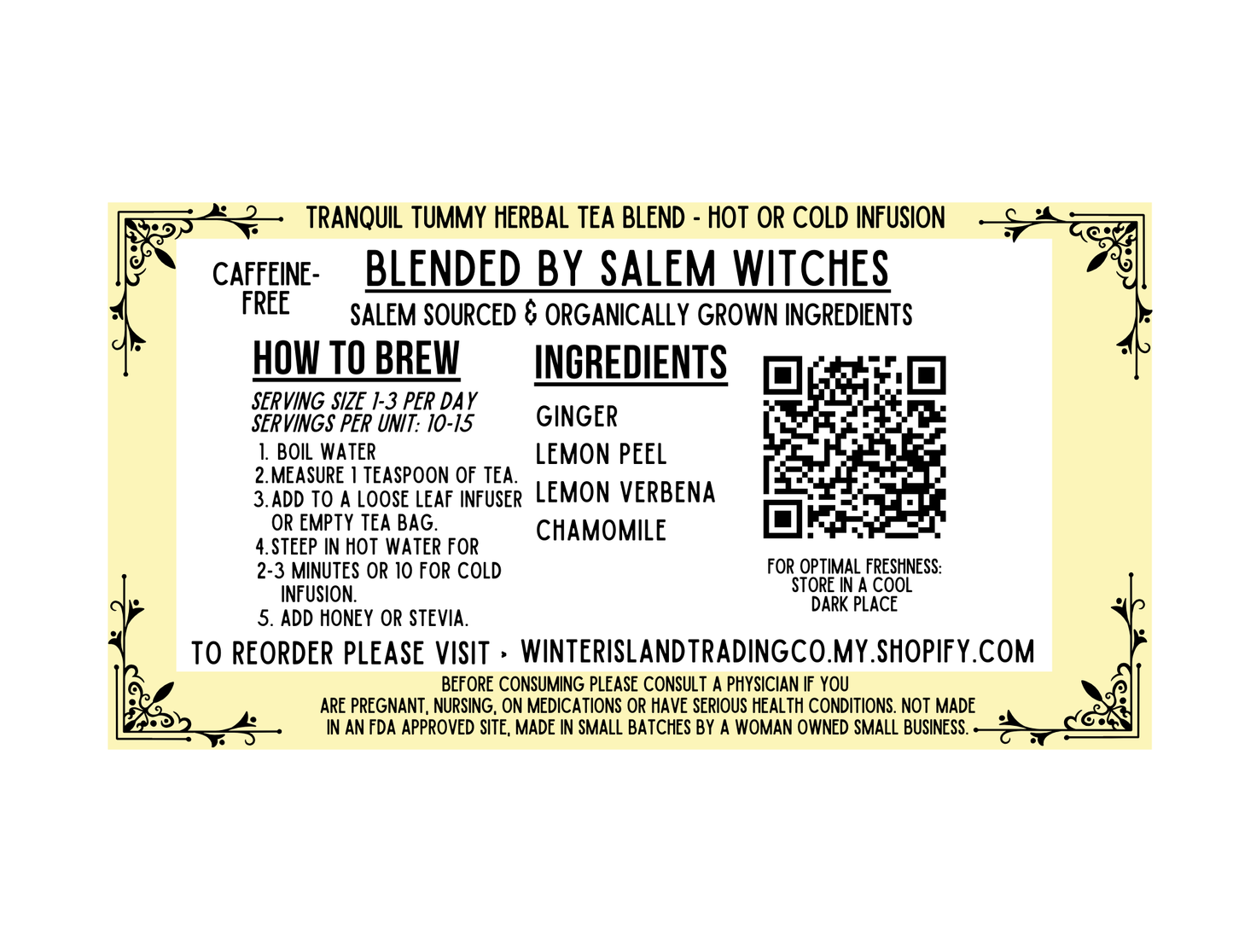 Tranquil Tummy Lemon Ginger Tea - Loose Leaf