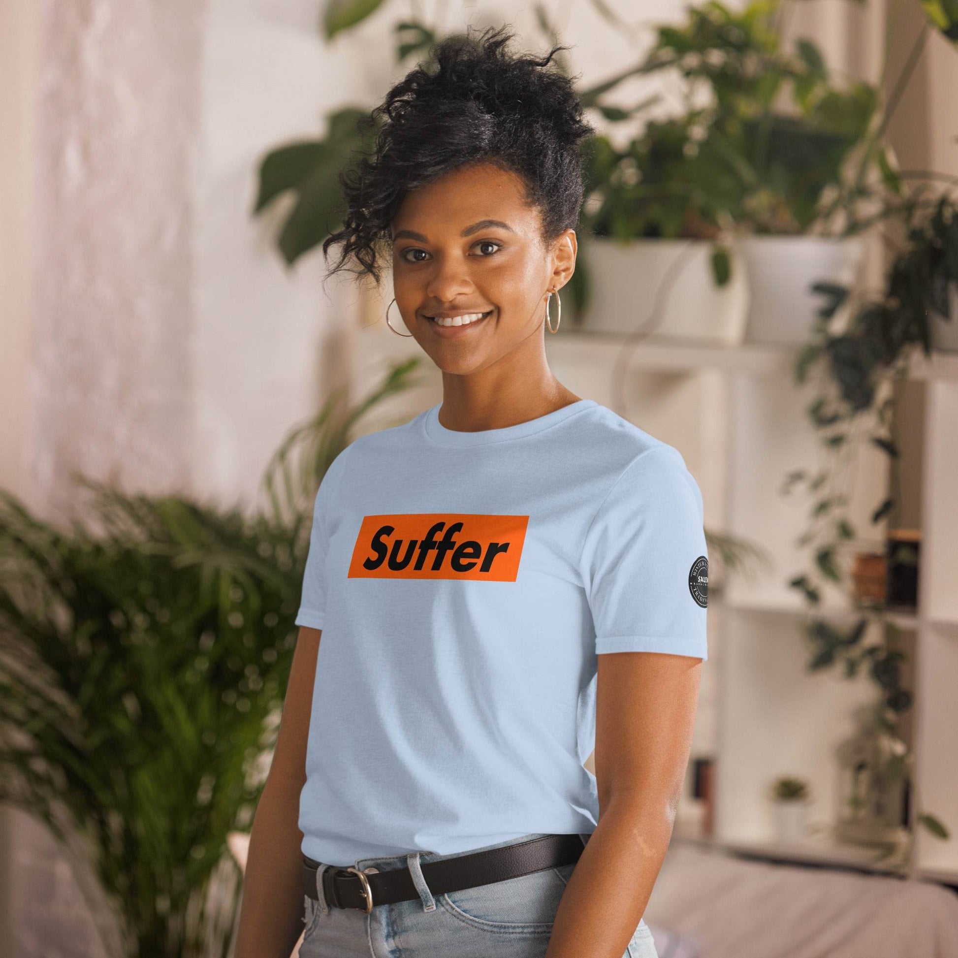 Orange and Black Suffer Brand Short-Sleeve Soft Unisex T-Shirt - Winter Island Trading Co.
