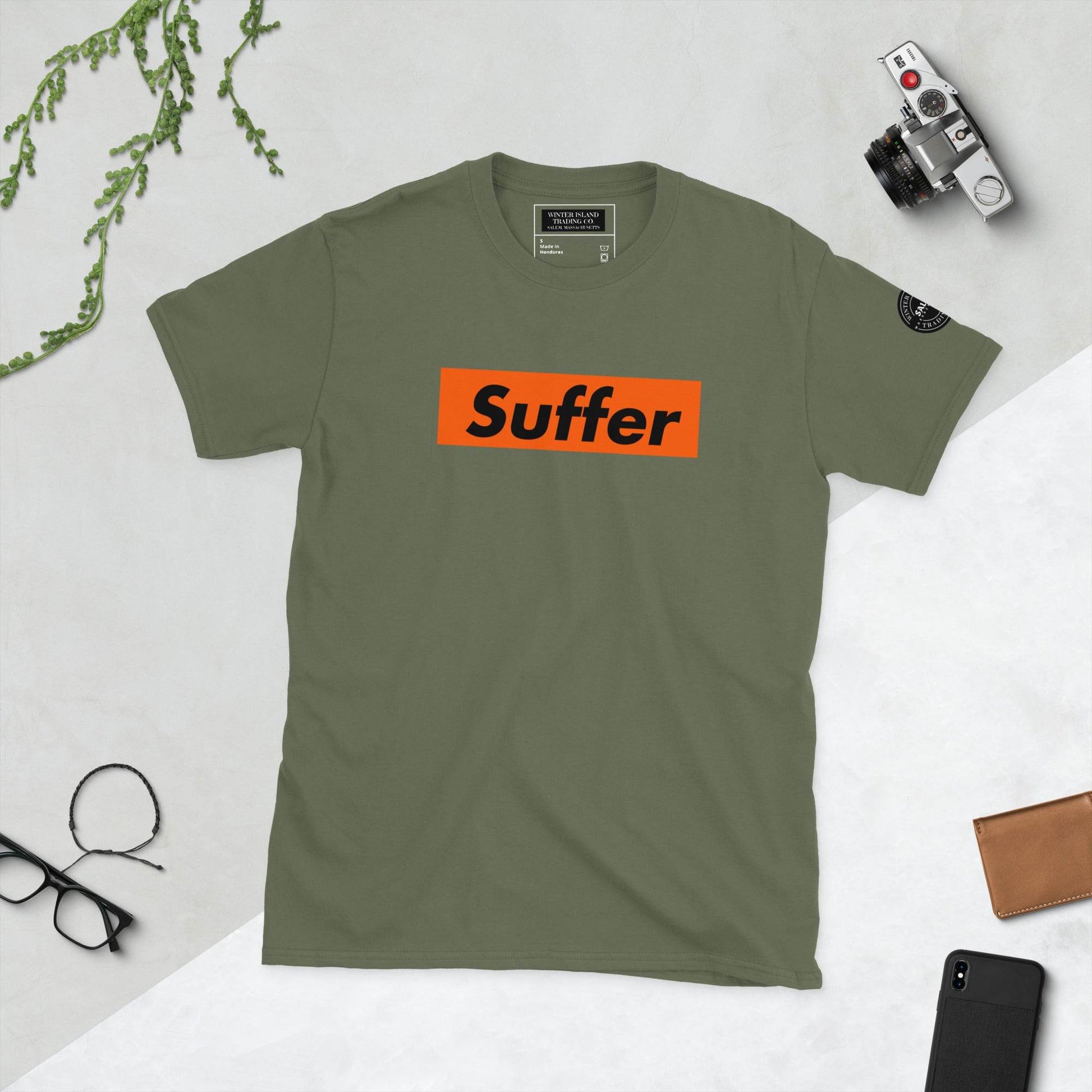 Orange and Black Suffer Brand Short-Sleeve Soft Unisex T-Shirt - Winter Island Trading Co.