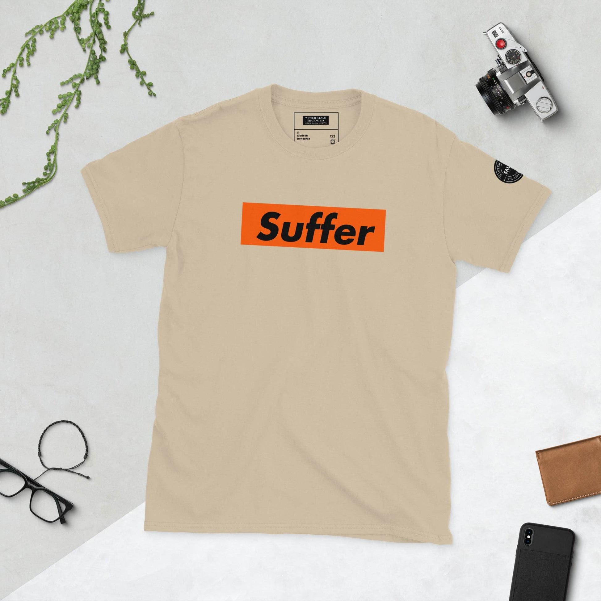 Orange and Black Suffer Brand Short-Sleeve Soft Unisex T-Shirt - Winter Island Trading Co.