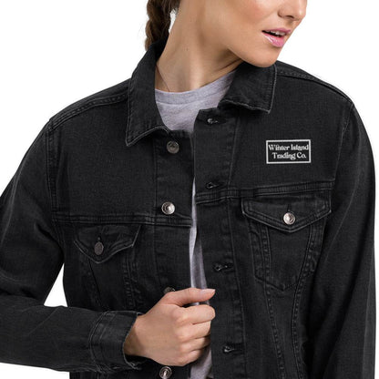 Witch City Salem MA Motorcycle Riding Gear Unisex denim jacket - Winter Island Trading Co.