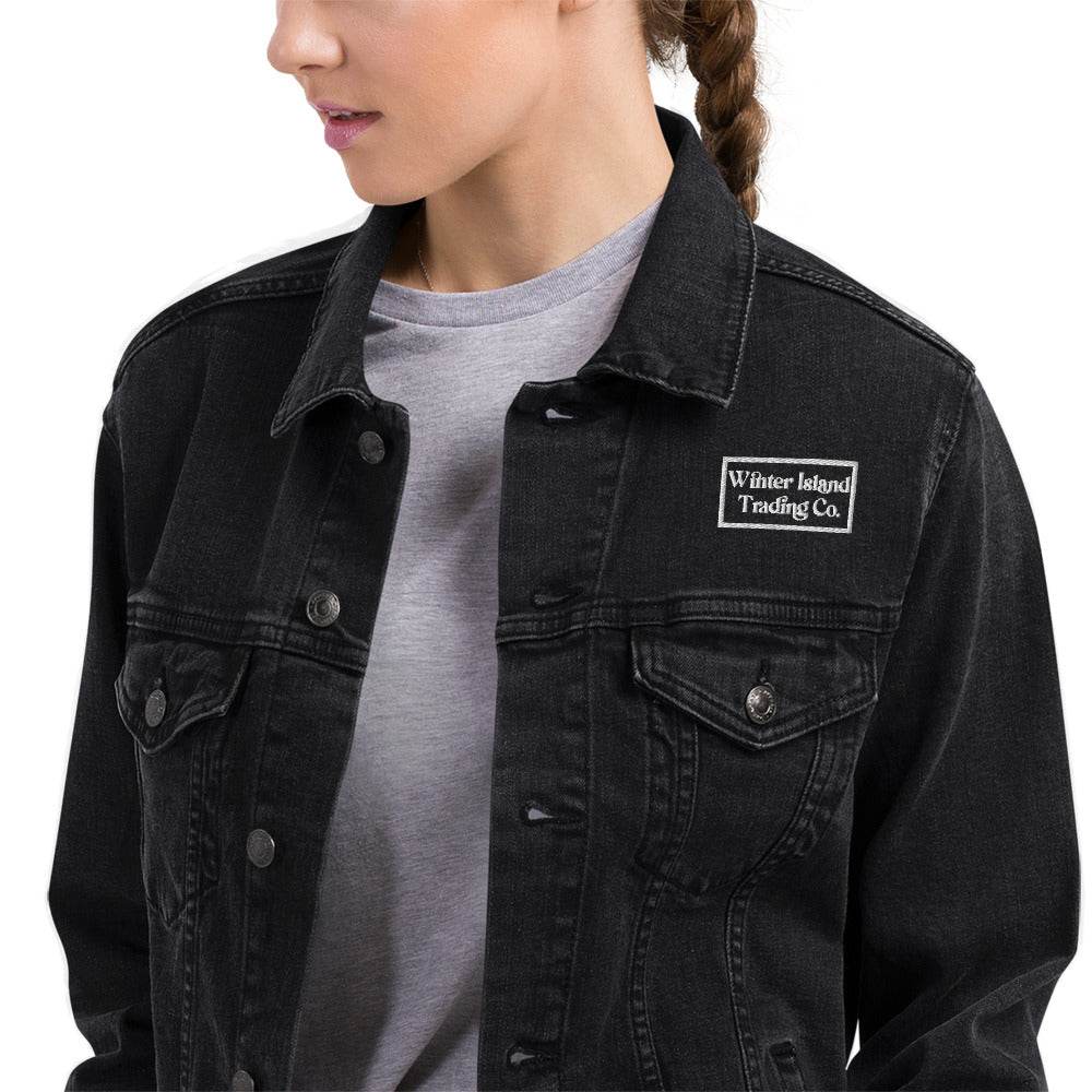 Witch City Salem MA Motorcycle Riding Gear Unisex denim jacket - Winter Island Trading Co.