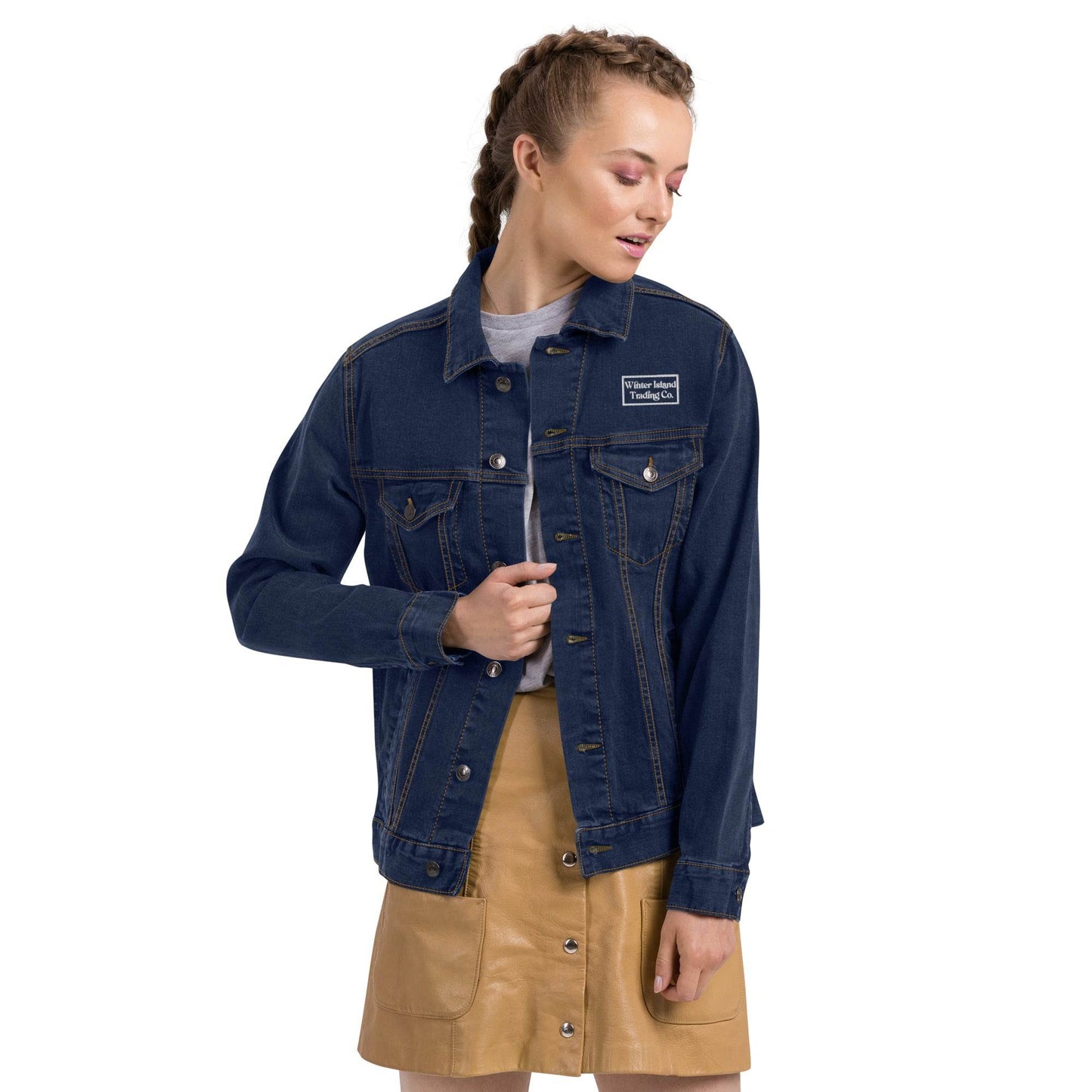 Witch City Salem MA Motorcycle Riding Gear Unisex denim jacket - Winter Island Trading Co.