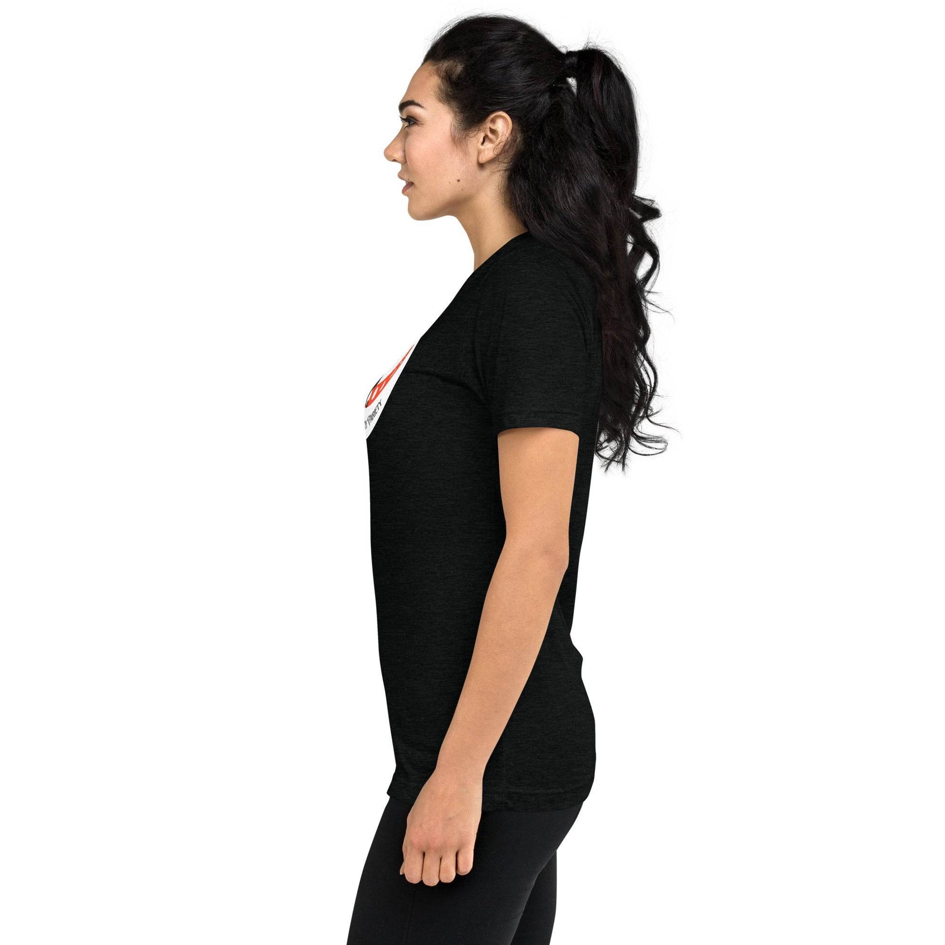 Super Soft Black Cat in Crescent Moon Salem, MA Short Tri-Blend sleeve t-shirt - Winter Island Trading Co.