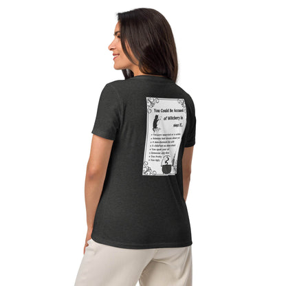 You could be accused of witchery women's fit soft V-neck t-shirt - Winter Island Trading Co.