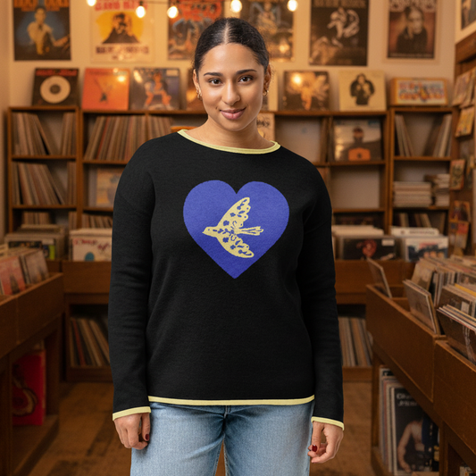 Love Ukraine Knitted Sweater Women's Fit - Black